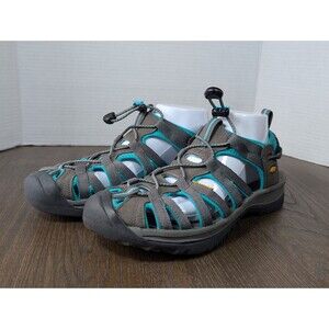 KEEN Whisper Trail Sandals Womens 10 Waterproof Outdoor Hiking 1003717 Teal Gray